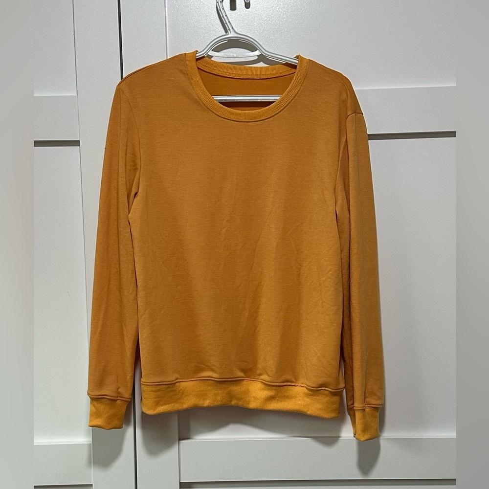 SHEIN Mustard Yellow Crewneck Sweatshirt Size M – Soft & Lightweight